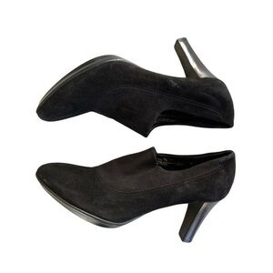 AQUATALIA Vera Gomma Heel Pump Boots Shoes Black 8.5 Booties Italy Work Dressy